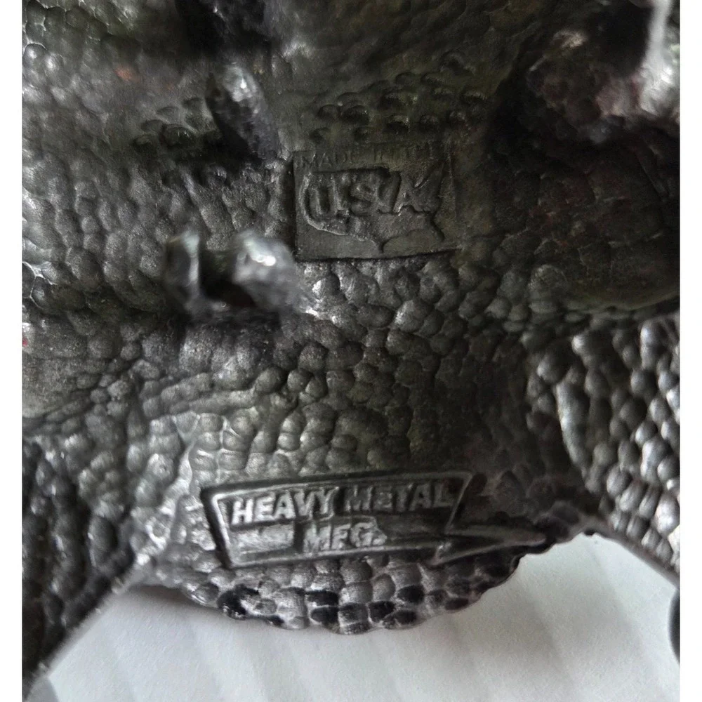 Heavy‎ Metal Mfg. USA Skull 5 Point Star Pirate Belt Buckle 3D Biker Rock Grunge